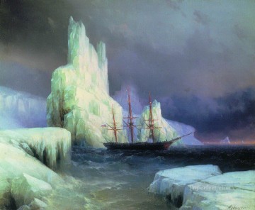 icebergs in the atlantic 1870 Romantic Ivan Aivazovsky Russian Oil Paintings